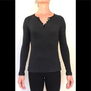 Long sleeve black with silver thread shirt